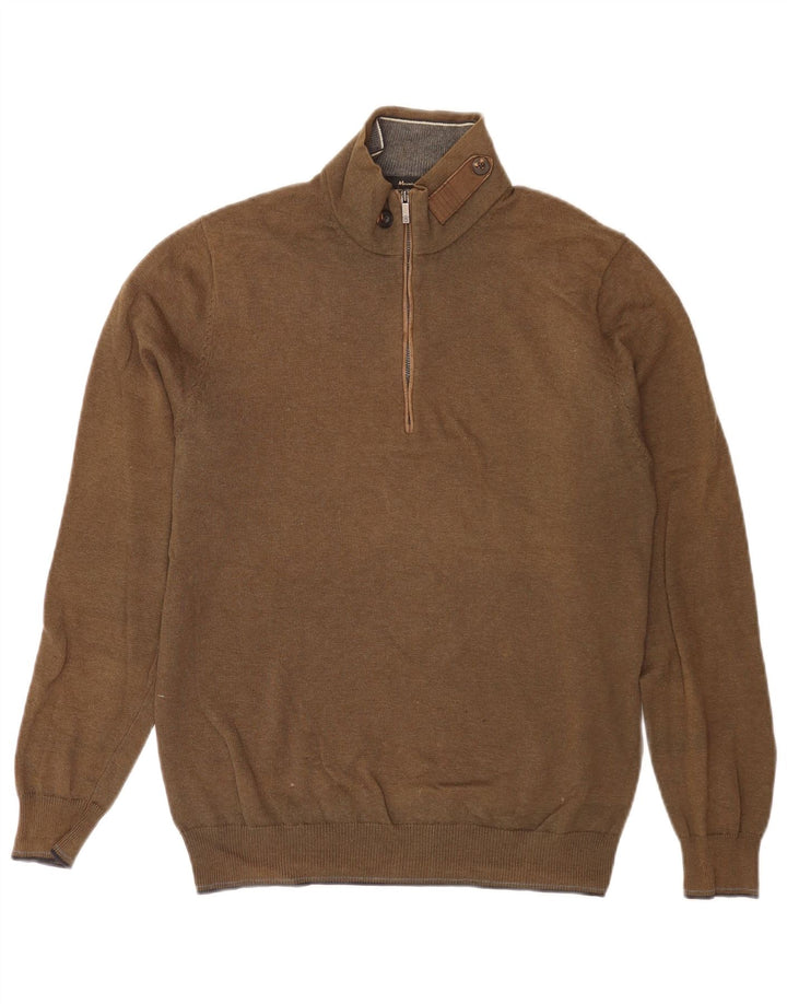 Мужской джемпер с воротником на молнии Massimo Dutti, средний хаки