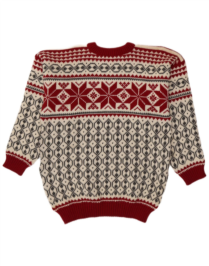 Мужской джемпер унисекс Voss с круглым вырезом, средний темно-белый Fair Isle