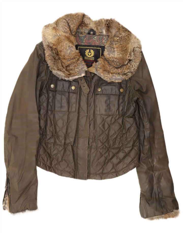 Женская куртка Belstaff из вощеного хлопка IT 44 Средний Хаки Хлопок