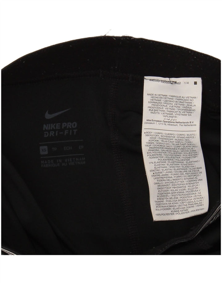 Женские леггинсы с рисунком NIKE Dri Fit UK 4 XS, черный полиэстер