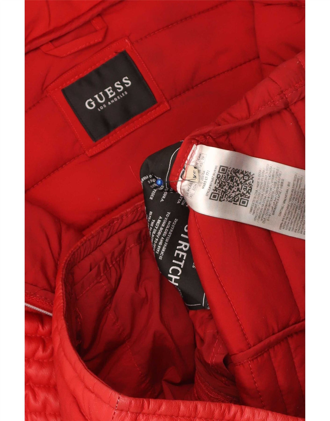 Guess Женская стеганая куртка UK 6 XS Красный Полиуретан