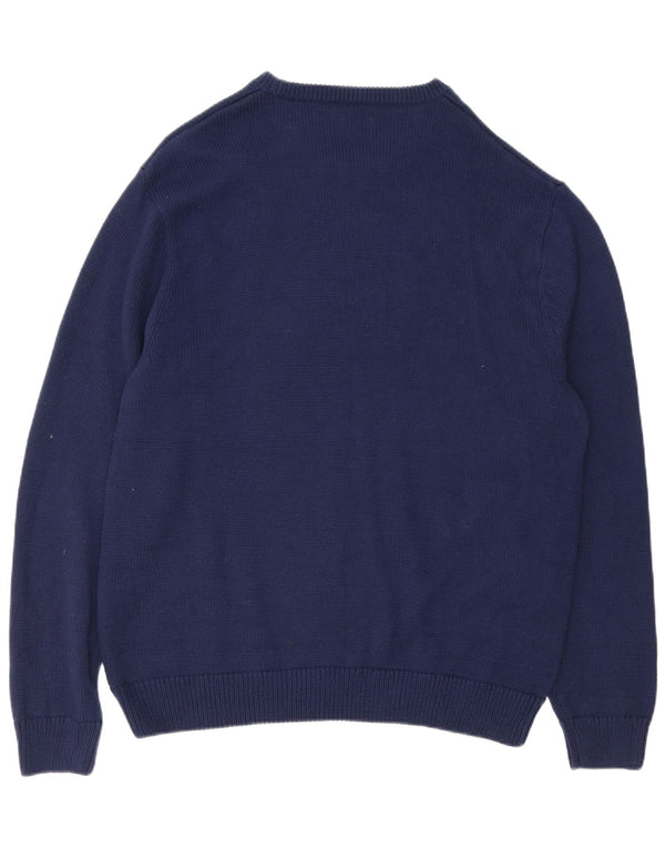 Chaps Mens Crew Neck Jumper Sweater XL Navy Blue Cotton