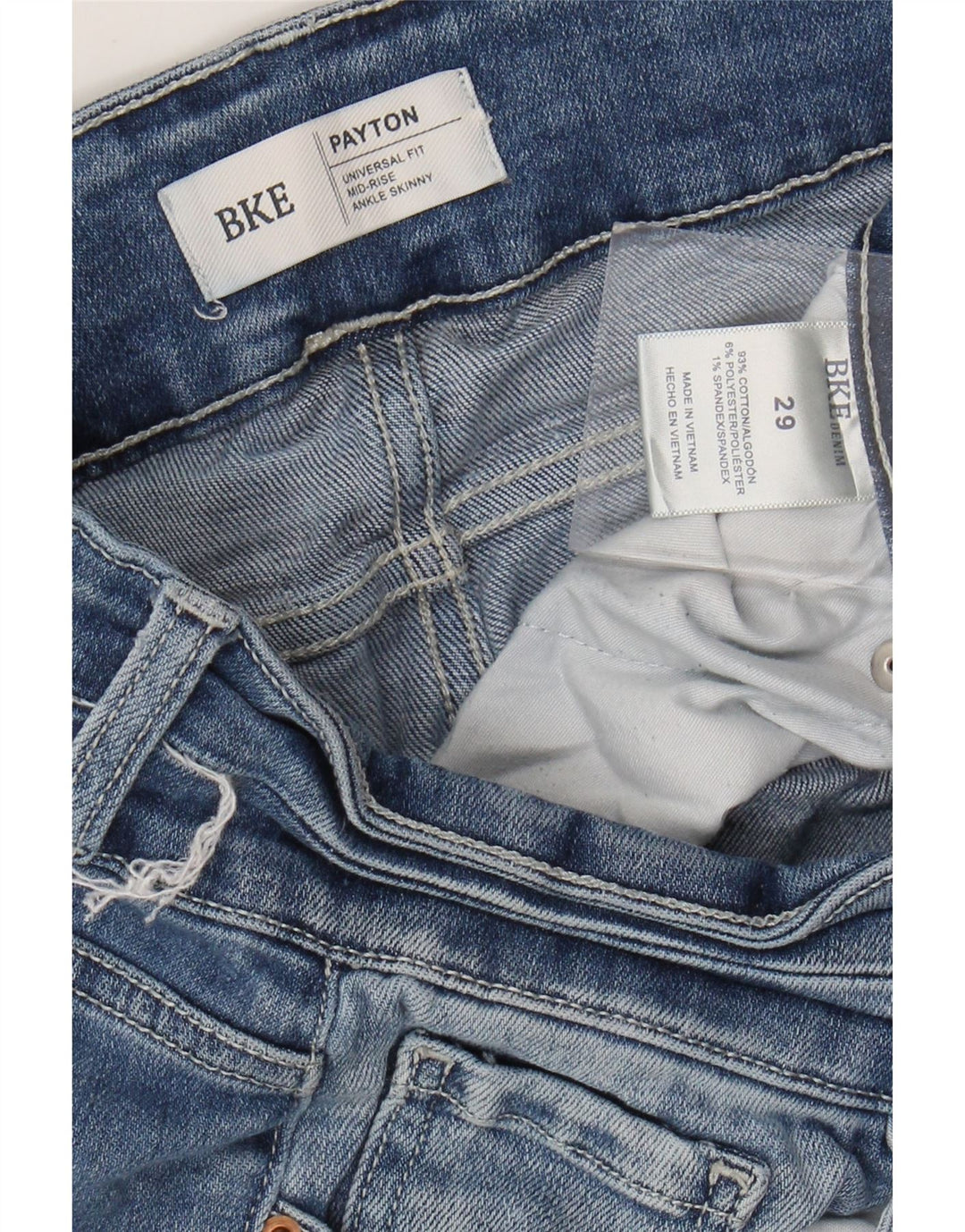 Женские рваные джинсы скинни BKE Payton со средней посадкой W29 L26, синий хлопок