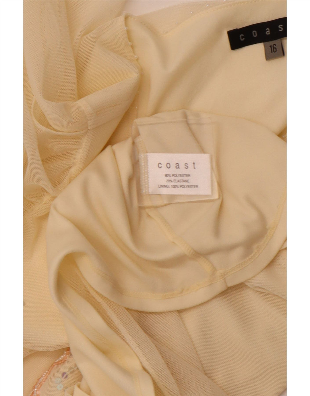 Женская укороченная прозрачная блузка COAST UK 16, большой желтый полиэстер