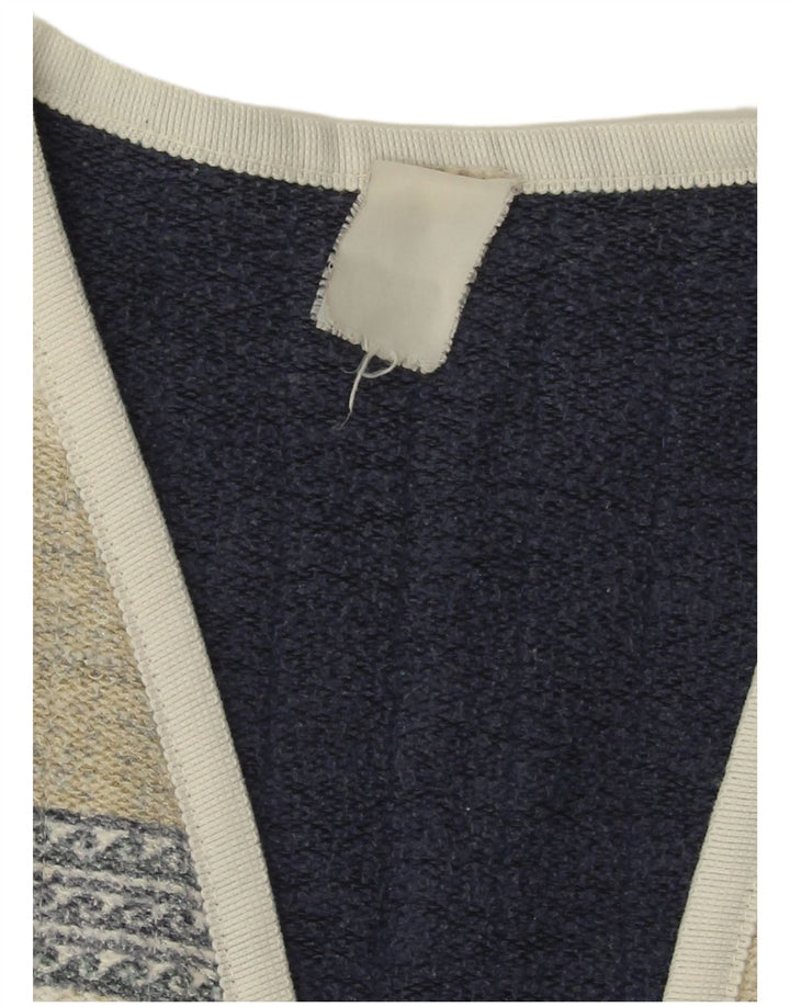 ВИНТАЖНЫЙ женский открытый жилет UK 18 XL, бежевый в стиле пэчворк