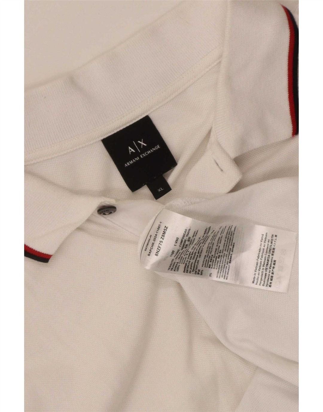 Мужская рубашка-поло Armani Exchange XL, белый хлопок