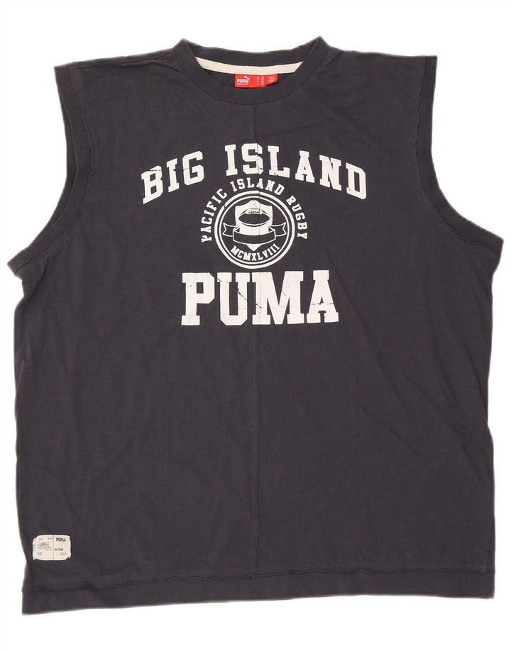 Мужской жилет с рисунком Puma 2XL, темно-синий, хлопок