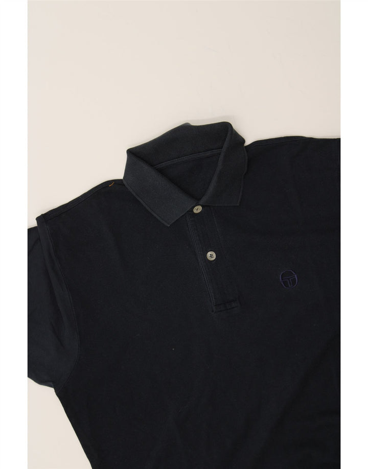 SERGIO TACCHINI Mens Polo Shirt Medium Navy Blue Vintage Sergio Tacchini and Second-Hand Sergio Tacchini from Messina Hembry 