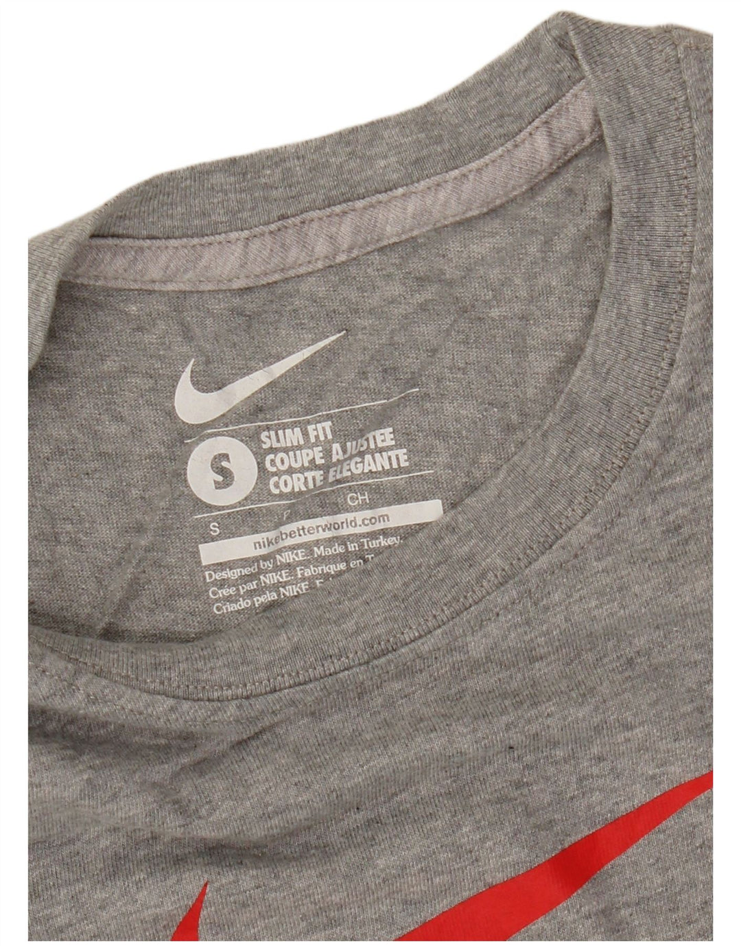 Мужская футболка узкого кроя с графикой Nike, маленький серый в крапинку