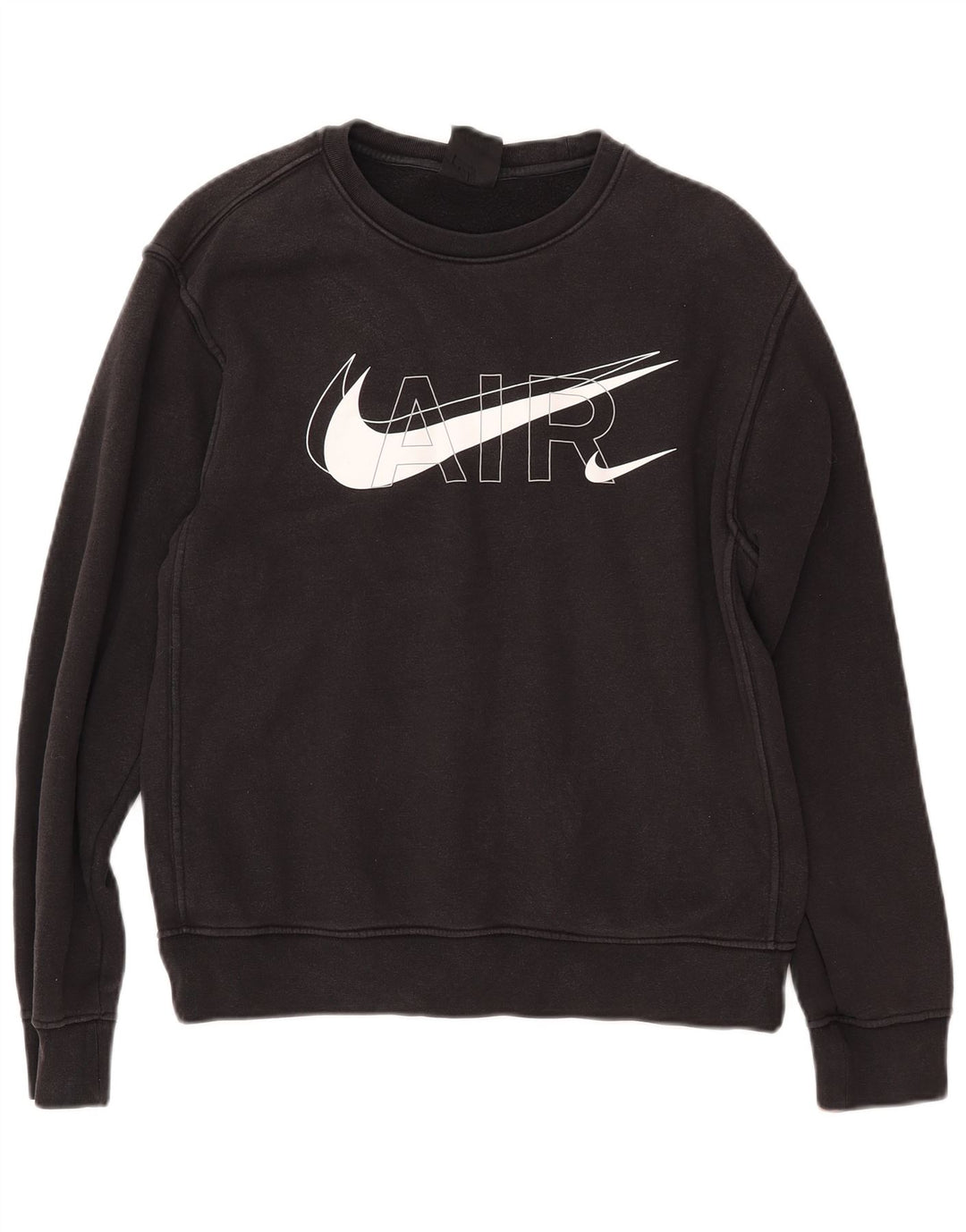Женский свободный свитер с рисунком NIKE UK 10, маленький черный хлопковый джемпер