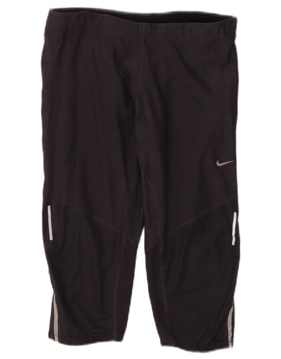 Женские леггинсы-капри Nike Dri Fit UK 12, полиэстер среднего серого цвета