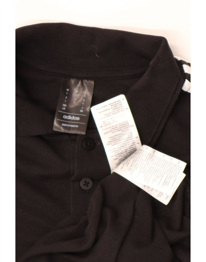 Мужская рубашка поло Adidas, большая черная хлопковая