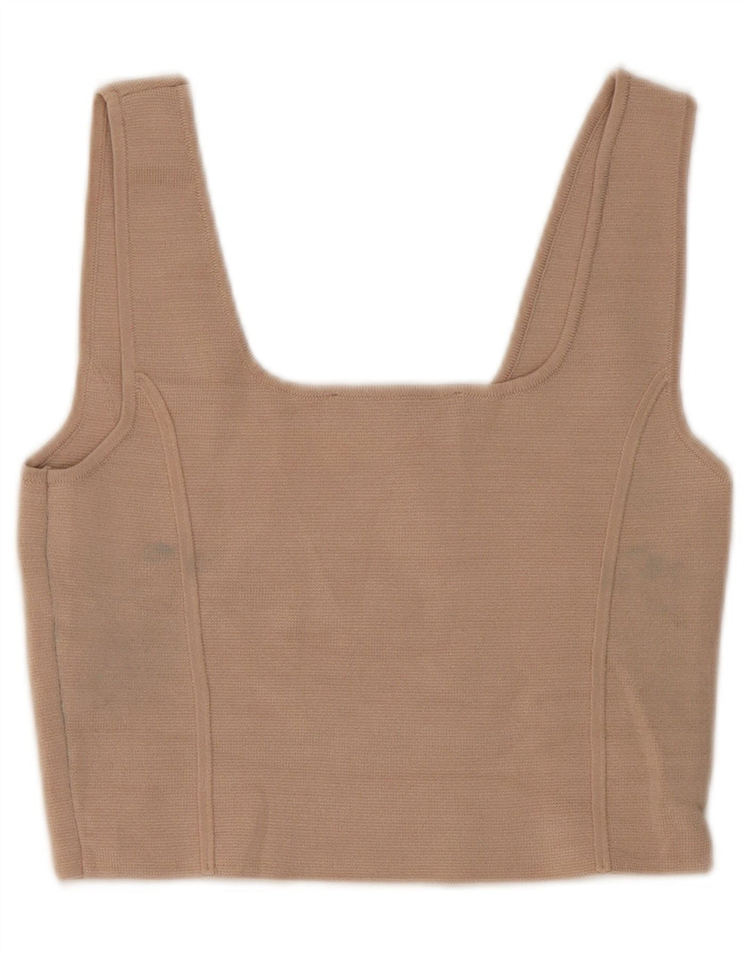 Женский укороченный топ Zara UK 12, средний, бежевый, нейлон