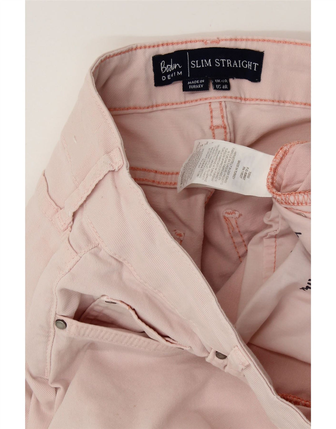 Женские узкие прямые джинсы BODEN UK 12 Medium W30 L27, розовый хлопок