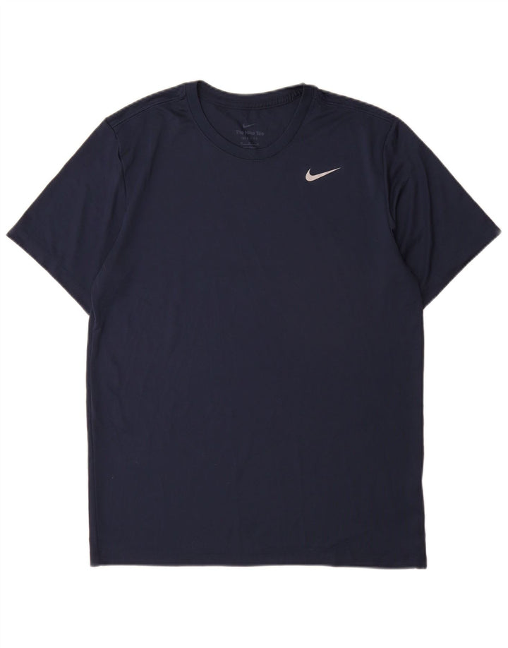 Мужская футболка Nike Dri Fit среднего размера, темно-синий, полиэстер