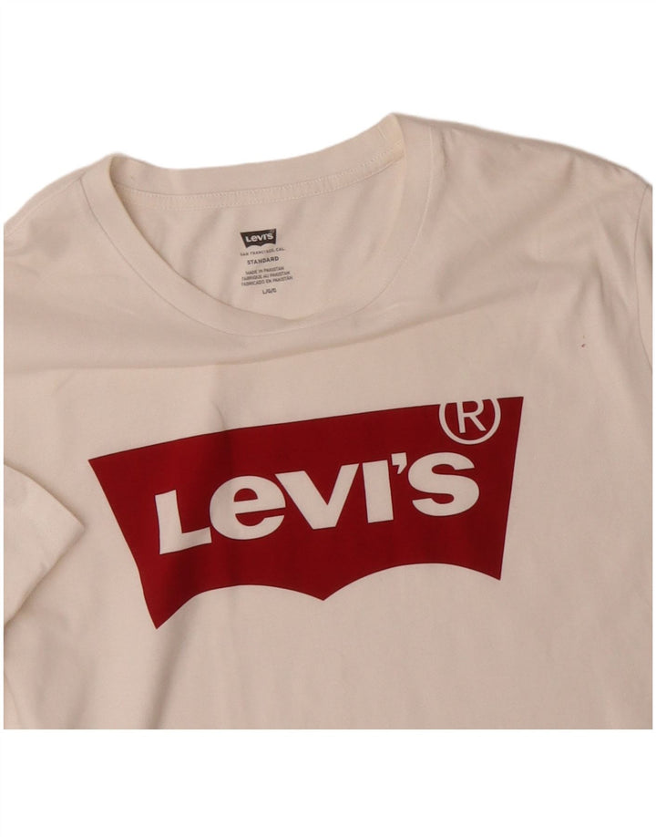 Мужская футболка стандартного кроя Levi's с рисунком, большой белый хлопковый топ