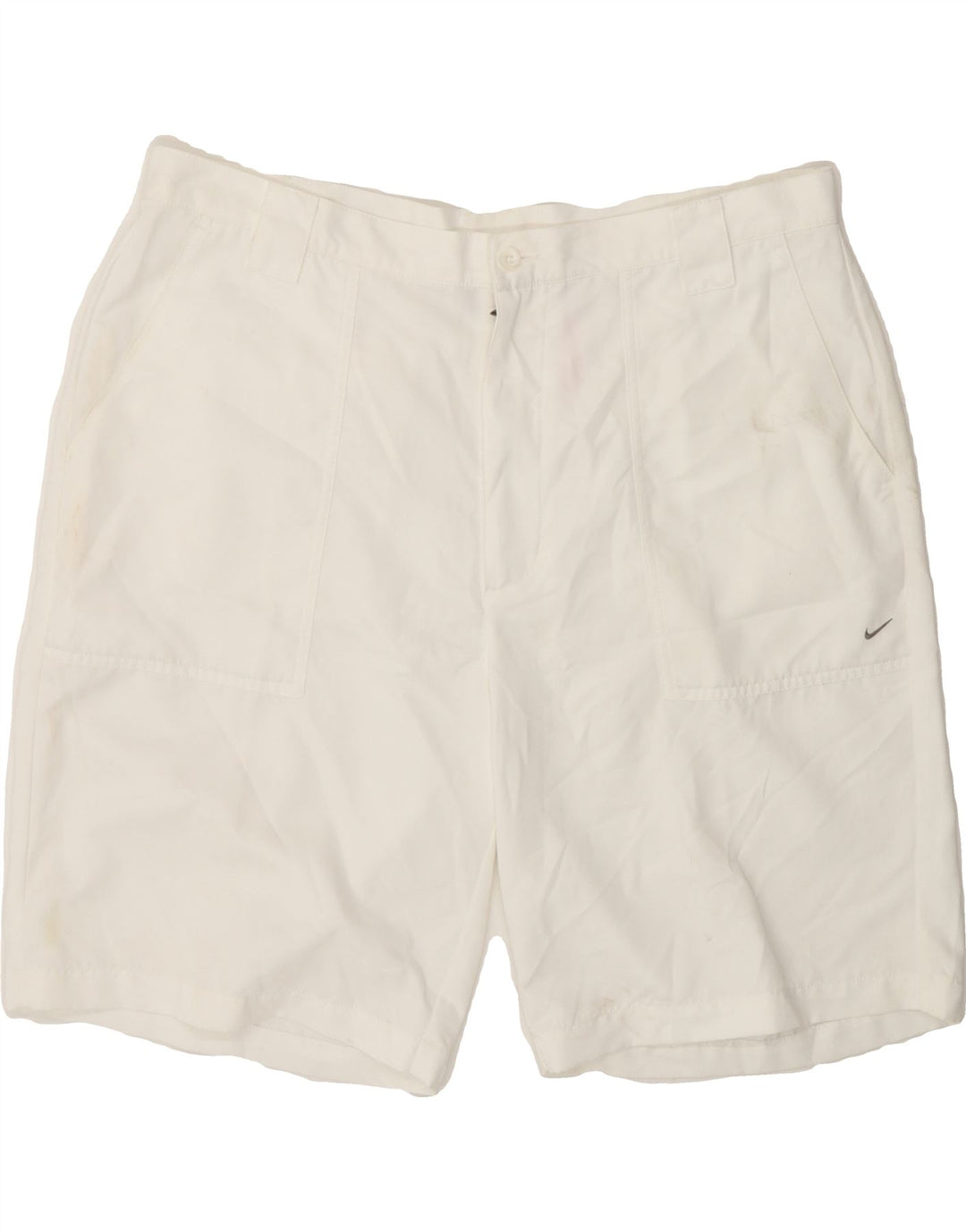 NIKE Mens Chino Shorts W38 XL White Polyester Vintage Nike and Second-Hand Nike from Messina Hembry 