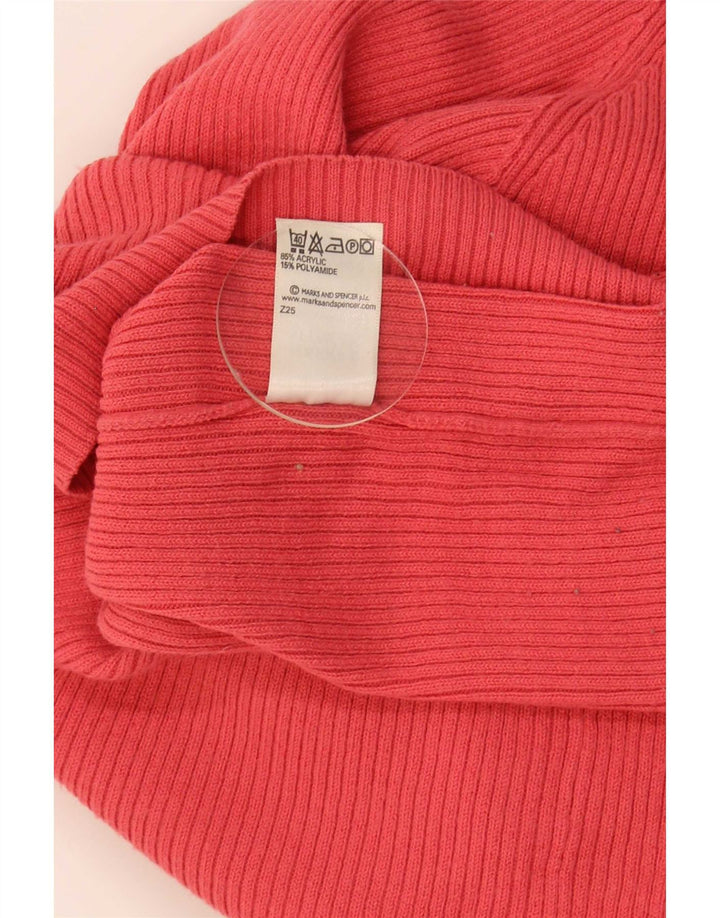 Женский укороченный джемпер с высоким воротником Marks & Spencer UK 14, средний красный