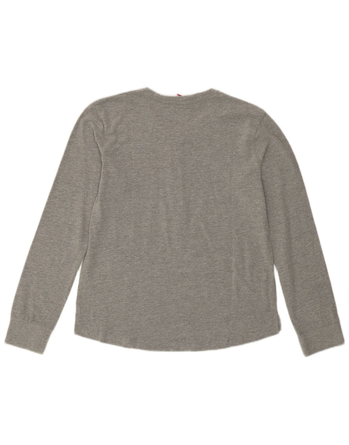 Женский топ с рисунком Lotto, длинный рукав, Великобритания, 10 маленьких размеров, серый хлопок