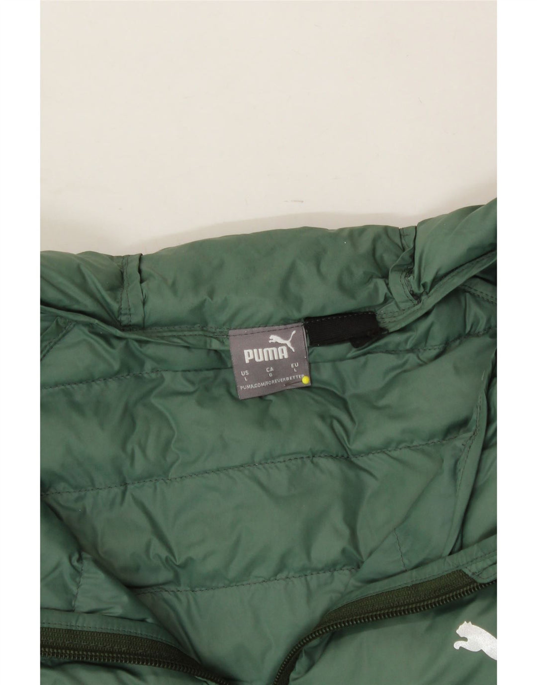 PUMA Womens Hooded Padded Coat UK 16 Large Green Vintage Puma and Second-Hand Puma from Messina Hembry 