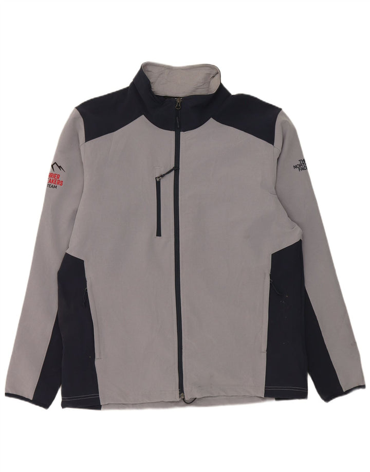 Мужская спортивная куртка The North Face, большая серая полиэстер с цветными блоками