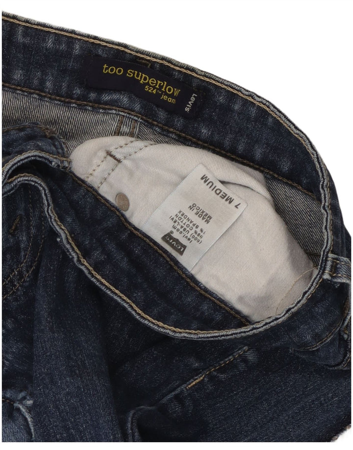 Женские джинсы Levi's 524 Super Low Slim, США 7, средние W32 L30, синие, хлопок