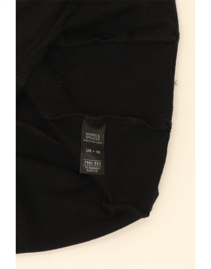 MARKS & SPENCER Womens Sleeveless Tracksuit Top Jacket UK 18 XL Black Vintage Marks & Spencer and Second-Hand Marks & Spencer from Messina Hembry 