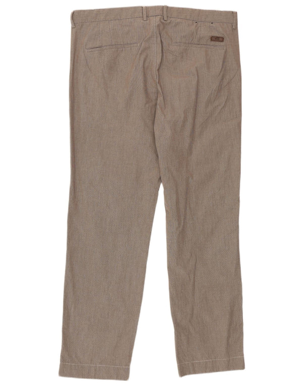 Мужские прямые костюмные брюки Hugo Boss IT 50 Large W32 L30 Коричневые в клетку