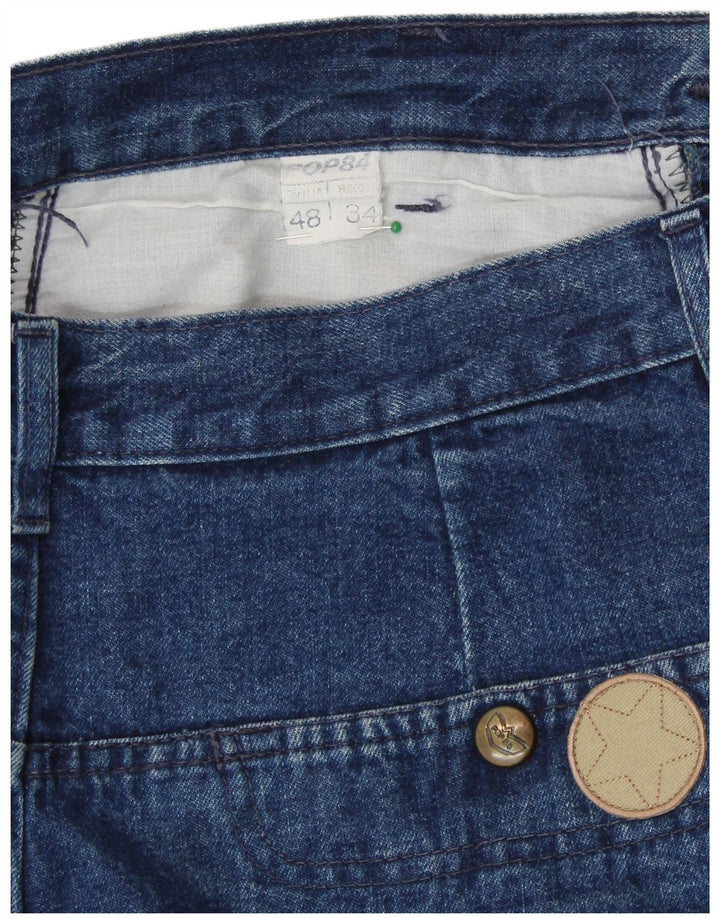 Женские зауженные джинсы с высокой талией POP 84 IT 48 XL W34 L32 Синий хлопок