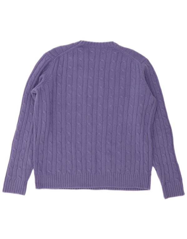 Мужской джемпер с круглым вырезом IL Lanificio IT 54 XL, фиолетовая шерсть