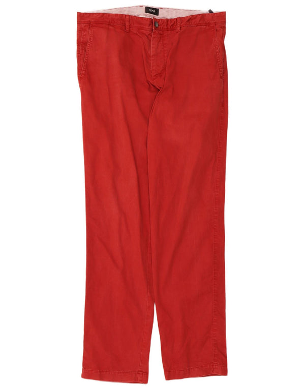 Мужские прямые брюки-чиносы Hugo Boss W36 L33 красные