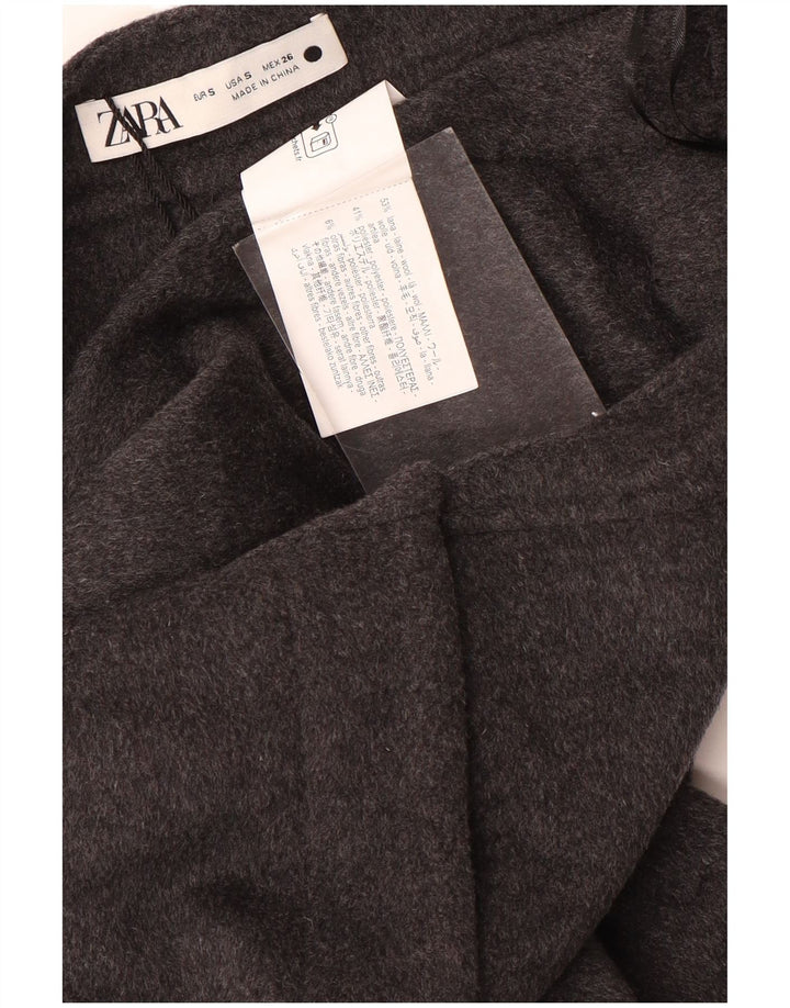 Женская макси-юбка-трапеция Zara, маленькая W28, серая шерсть