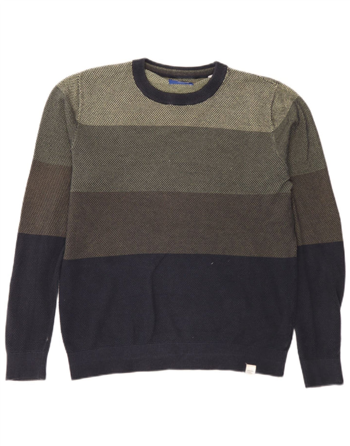 Мужской джемпер с круглым вырезом Jack & Jones, средний, разноцветный, с цветными блоками