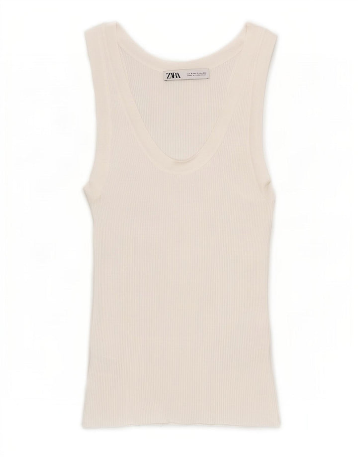 Женский жилет Zara UK 8, маленький, белый, вискоза