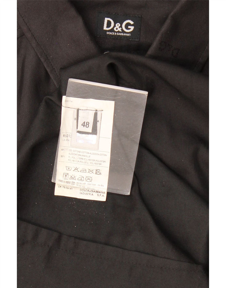 Мужская рубашка DOLCE & GABBANA IT 48, средний черный хлопок
