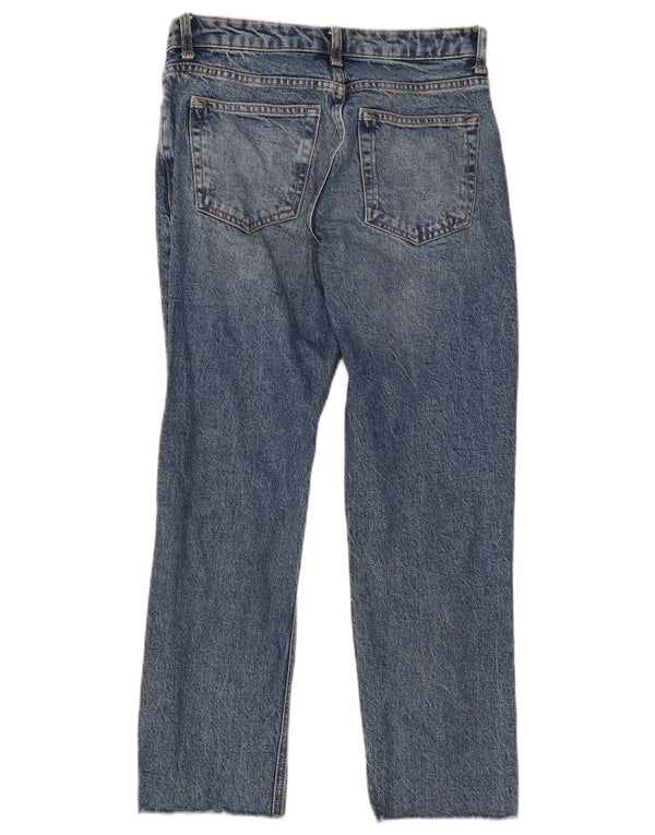 Женские укороченные прямые джинсы Topshop UK 8, маленькие, W26 L24, синие, хлопок