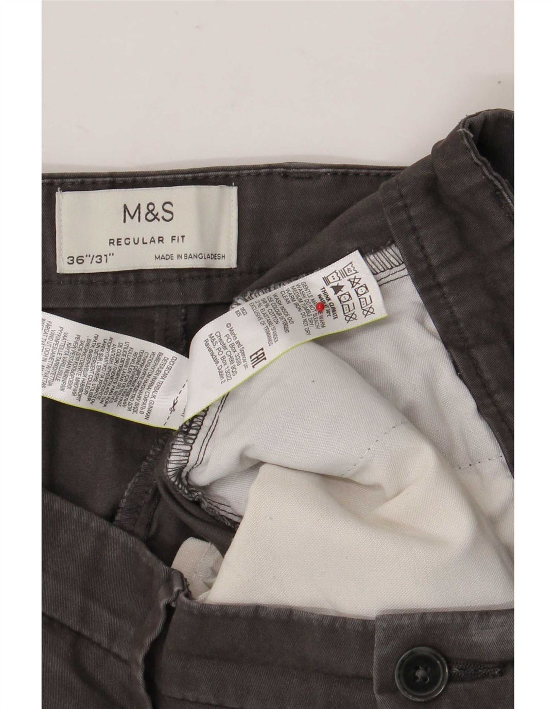 Мужские прямые брюки-чиносы Marks & Spencer W36 L31 серые