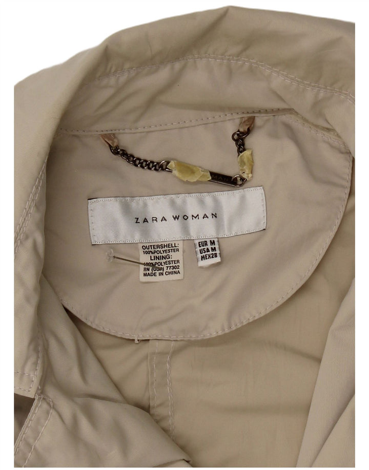 Женская двубортная куртка Zara UK 12, средний серый полиэстер