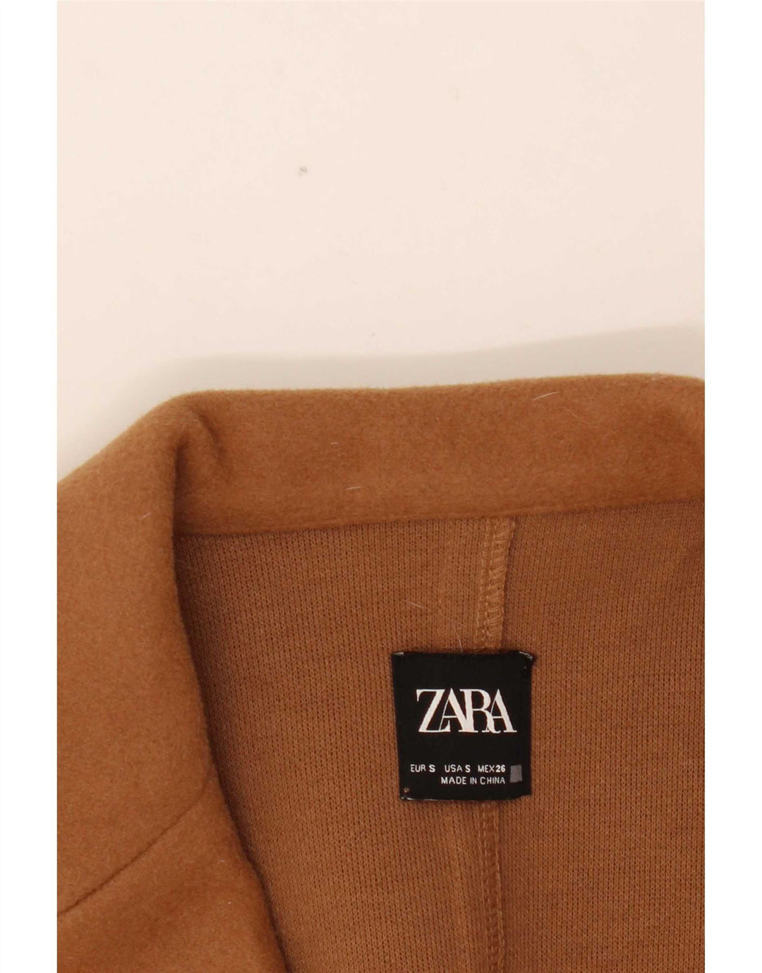 Женское открытое пальто Zara UK 10, маленькое коричневое полиэстер