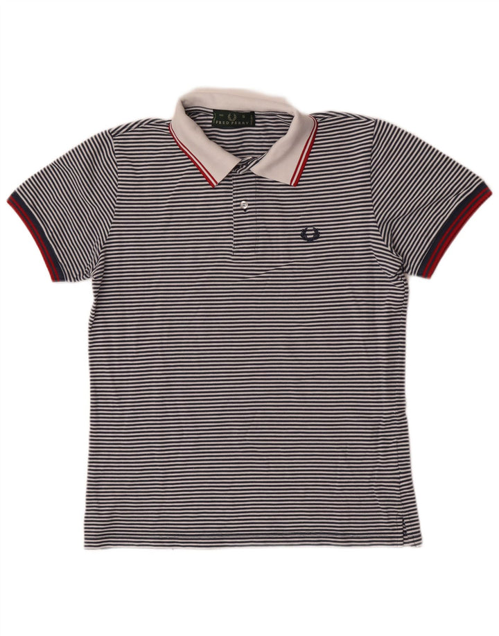 Мужская рубашка-поло Fred Perry, маленькая, темно-синяя, хлопковая в тонкую полоску