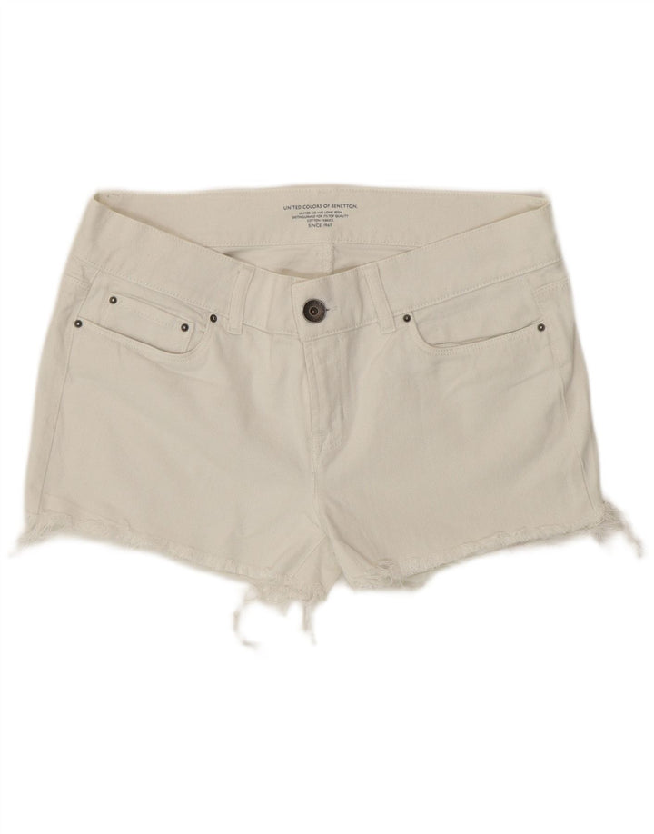 Женские джинсовые шорты Benetton W32, большие, белого цвета