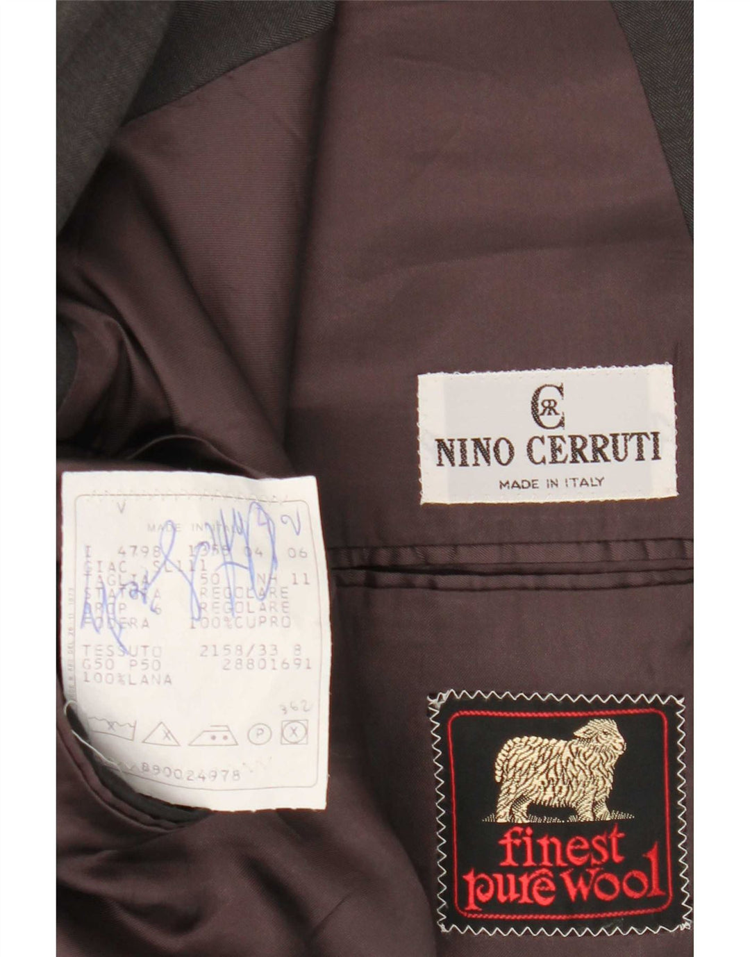 Мужской двубортный пиджак Nino Cerruti IT 50, большой, серый, шерсть