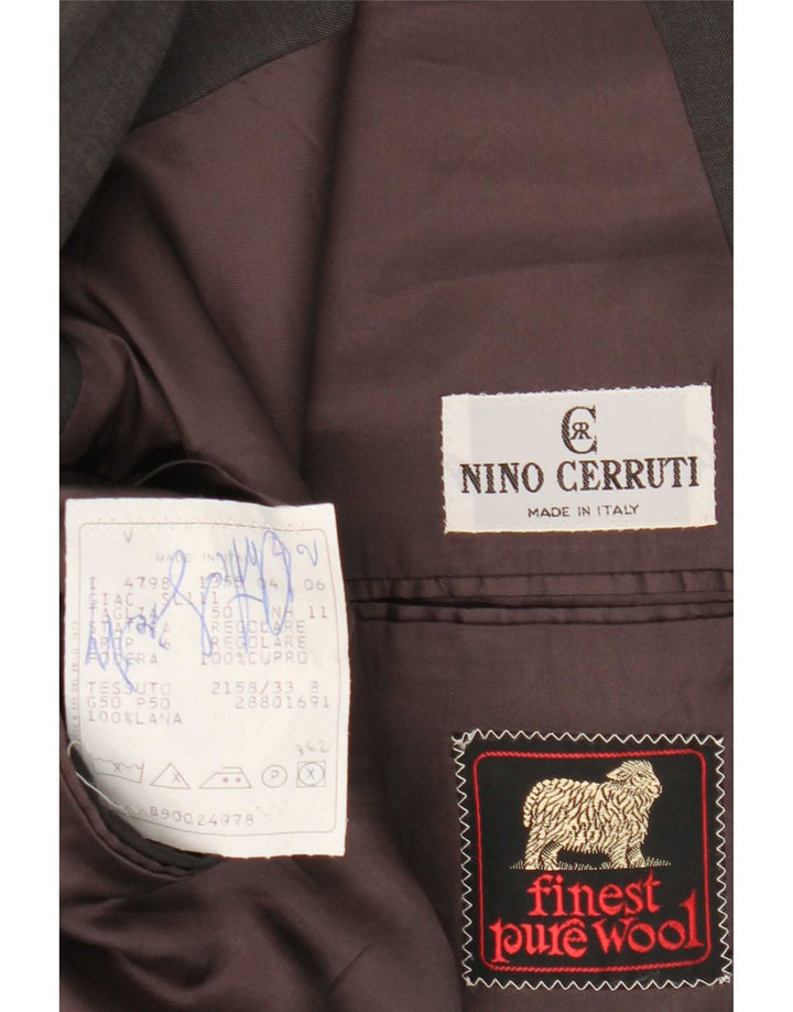 Мужской двубортный пиджак Nino Cerruti IT 50, большой, серый, шерсть