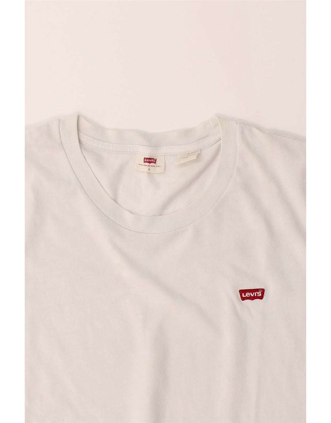 LEVI'S Womens T-Shirt Top UK 16 Large White Cotton Vintage Levi's and Second-Hand Levi's from Messina Hembry 