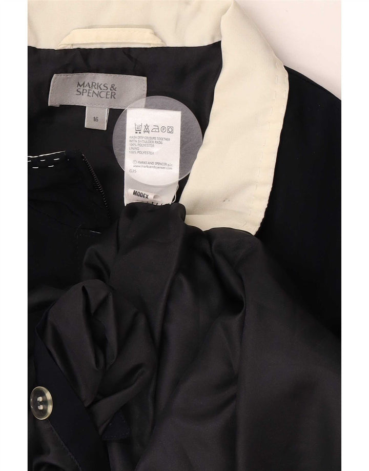 Женский бомбер Marks & Spencer UK 16, большой темно-синий полиэстер