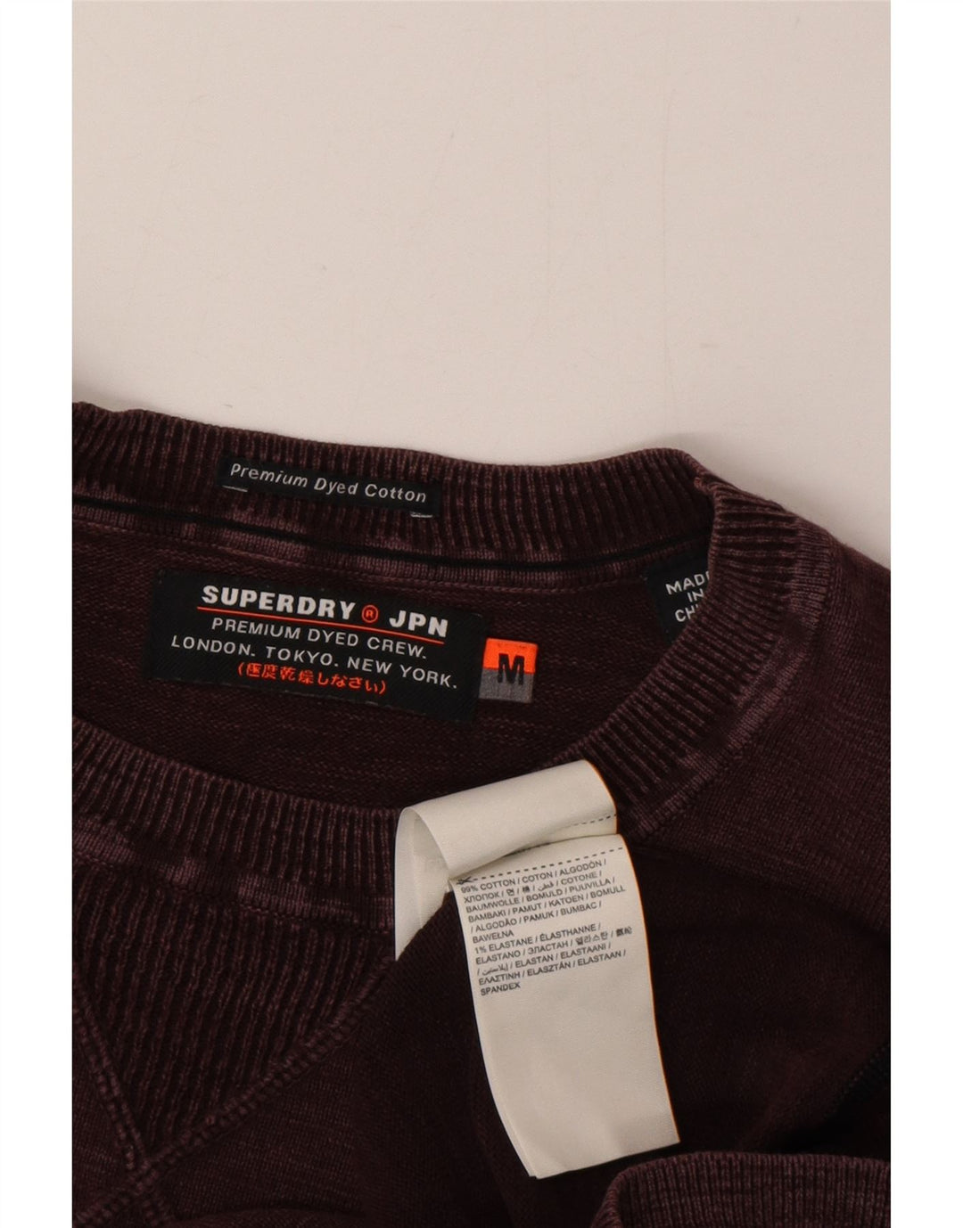 Мужской свитер Superdry, джемпер среднего цвета, бордовый, хлопок