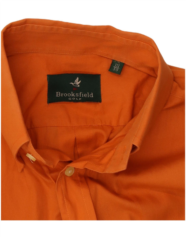 Мужская рубашка Brooksfield, размер 39, средний оранжевый хлопок, размер 39