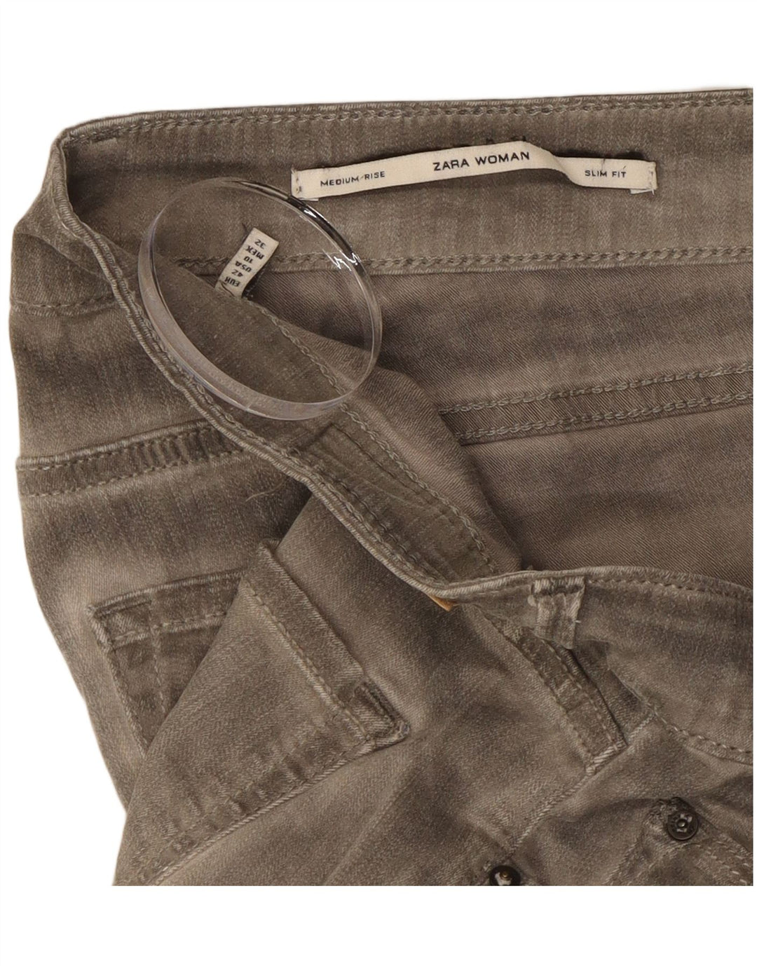 Женские узкие джинсы Zara EU 42, большие W32 L29, серые