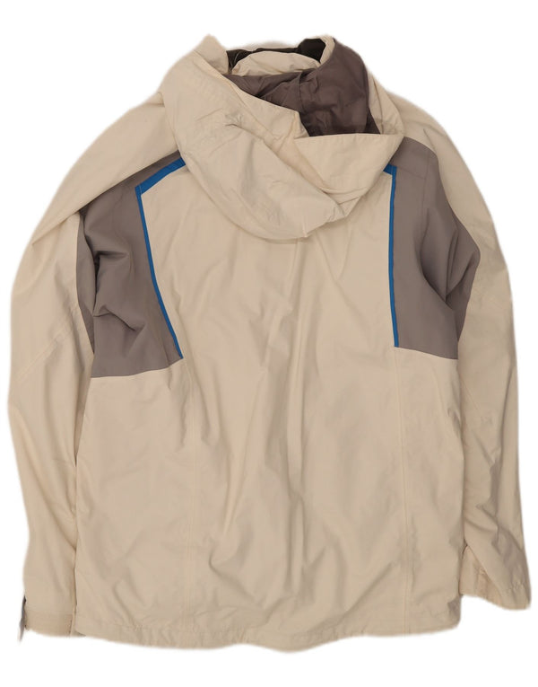Мужская дождевик с капюшоном The North Face UK 38, средний белый нейлон с цветными блоками
