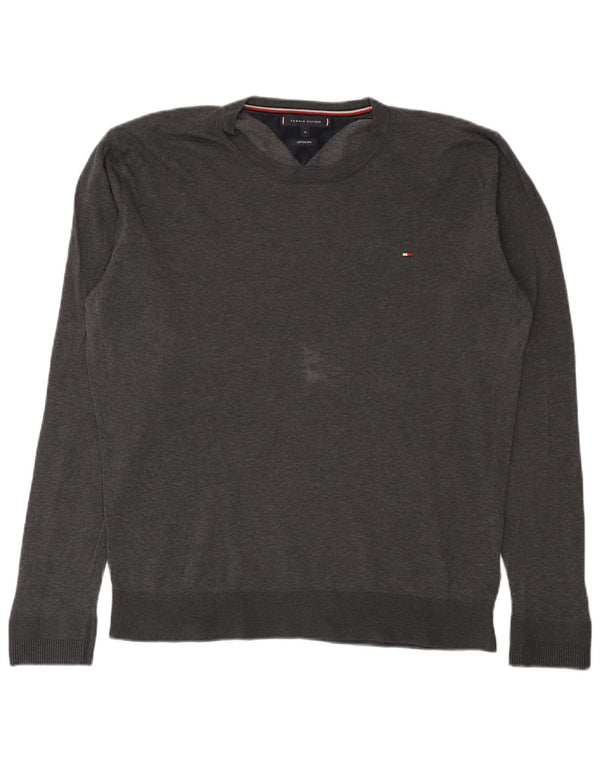 Мужской джемпер с круглым вырезом Tommy Hilfiger XL, серый хлопок